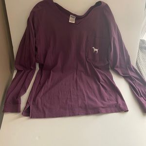 💜 Pink Long sleeve v neck tee💜